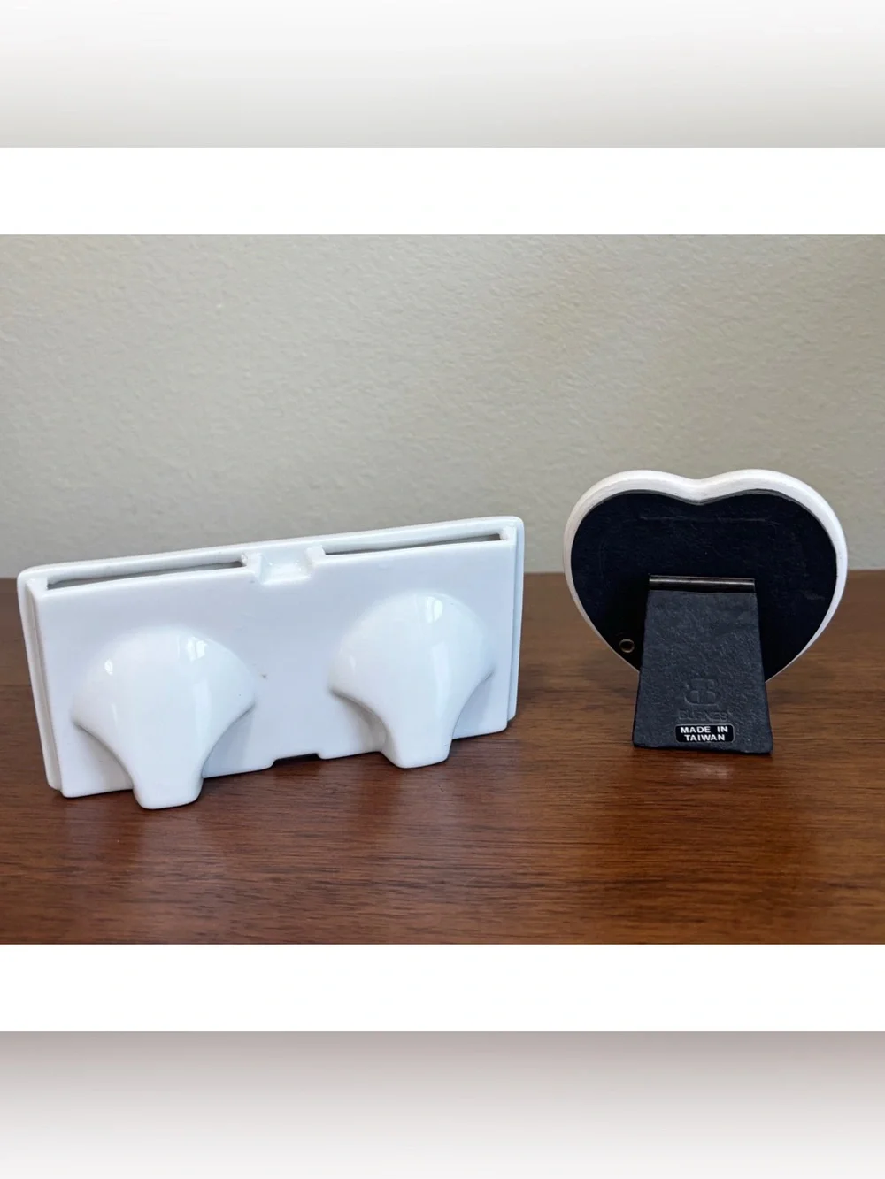 Vintage Ceramic Heart Mini Picture Frames Set Of 2